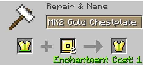 Gold T1-MK2 Chestplate Anvil Repairing