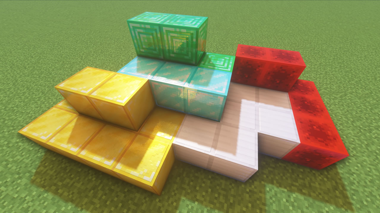 Different metal and gem blocks