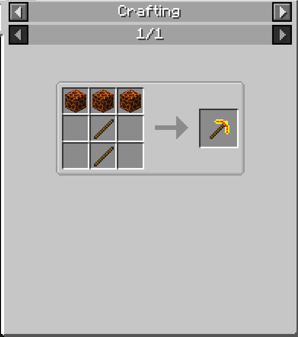 Magma Pickaxe Recipe