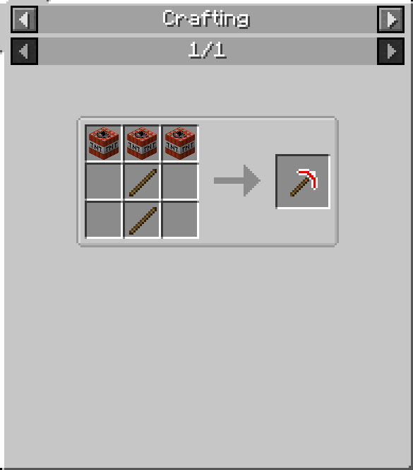 TNT Pickaxe Recipe