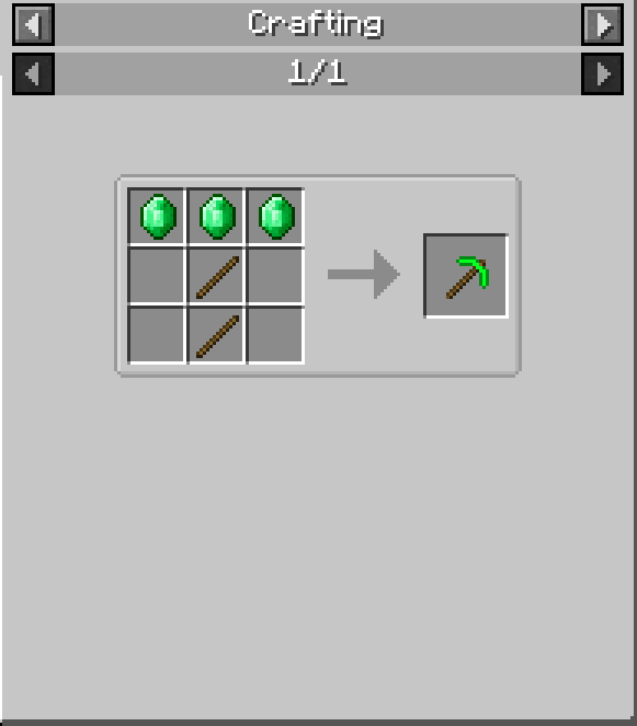 Emerald Pickaxe Recipe