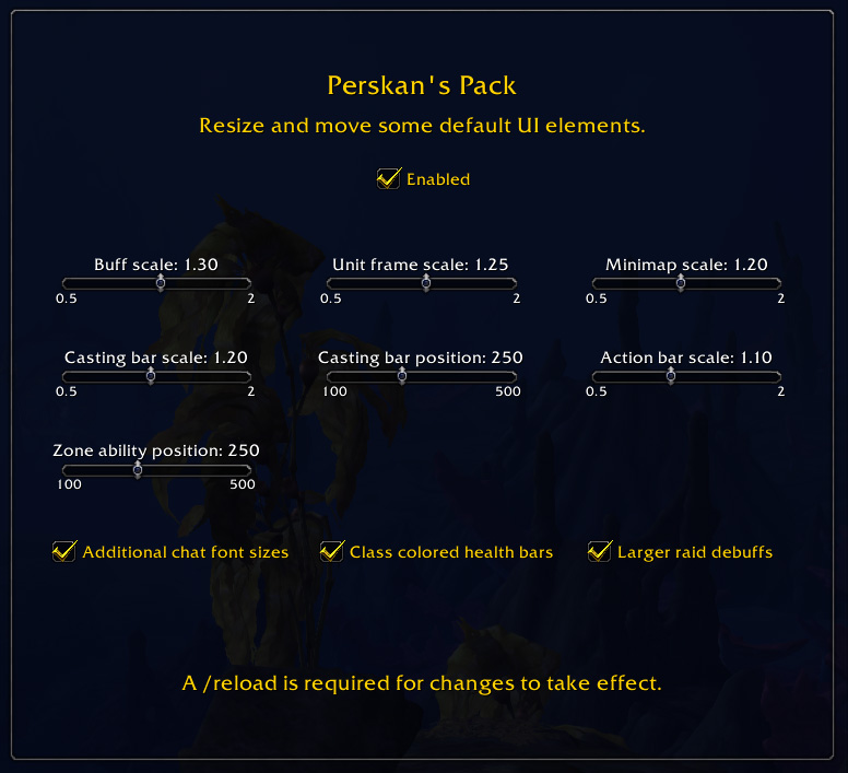 Perskan's Pack Configuration