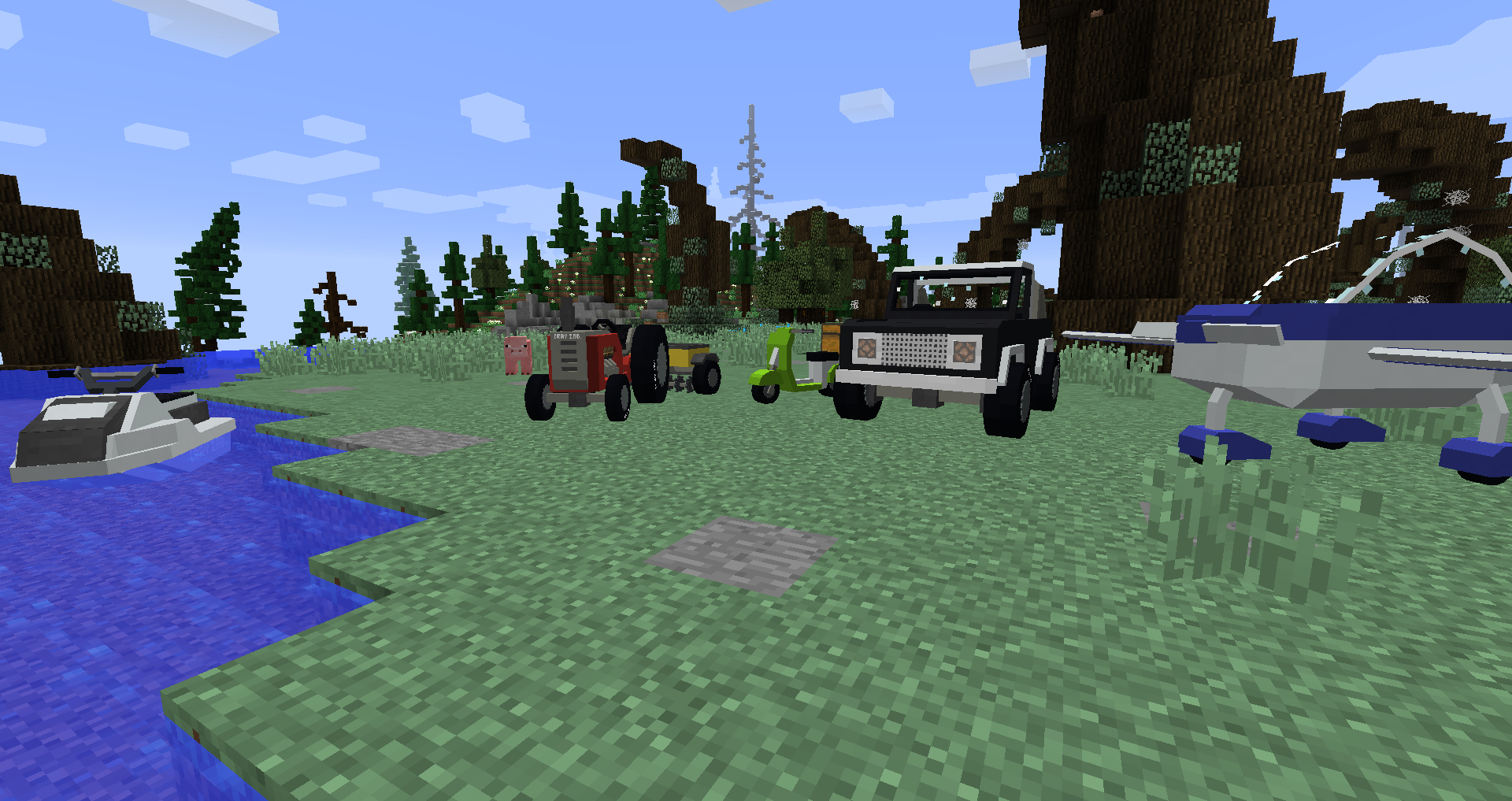 Vehicles in TechBox Lite Tractor, Moped, Offroader , Sport plane , jet ski and much more...