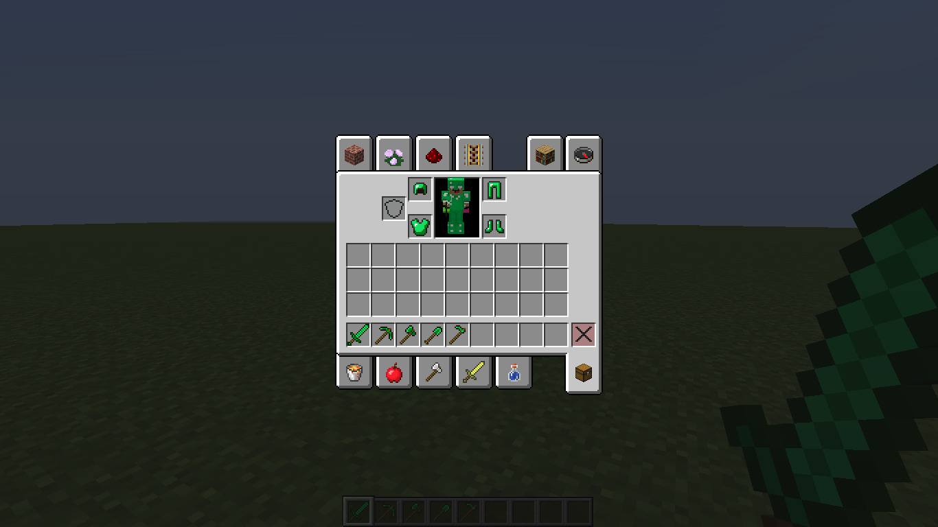 Emerald Items in the inventory.