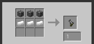 3 pieces of cobblestone
3 pieces of iron ingots