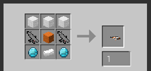 3 pieces of white wool
1 piece of orange wool
2 Drum Shotguns
2 diamonds
1 piece of iron