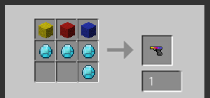 1 yellow wool
1 red wool
1 blue wool
4 diamonds