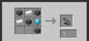 4 pieces of cobblestone
2 iron ingots
1 diamonds