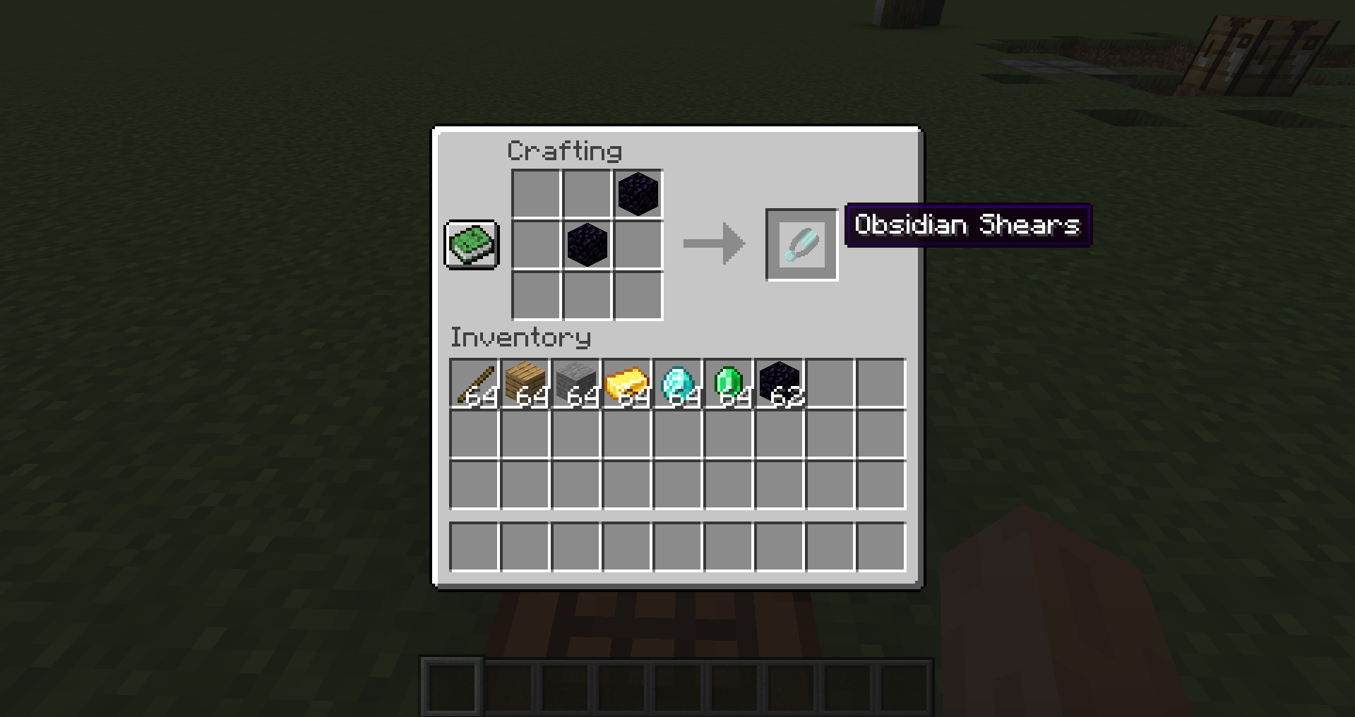 Obsidian Shears crafting recipe