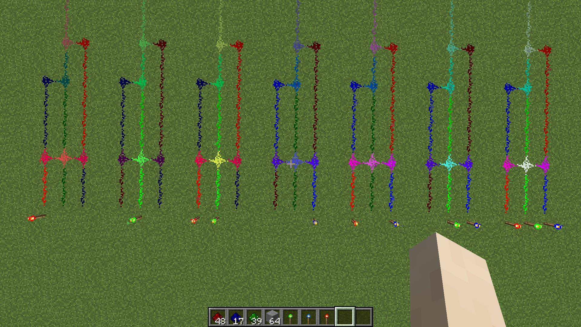  Example of all three types of Redstone operated differently by torches
