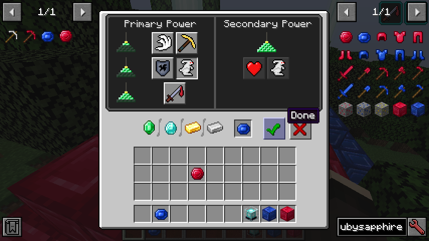 Rubies and Sapphires can activate Beacons!