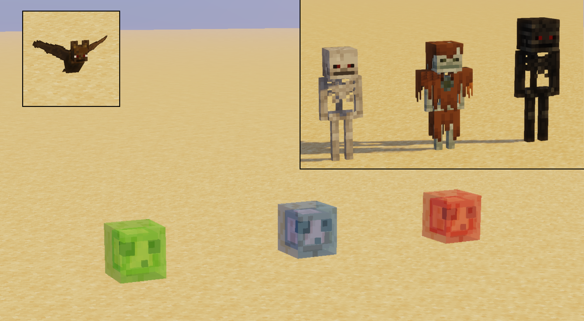 Bat, Slimes, and Skeletons