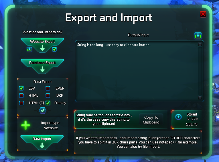 Export/Import