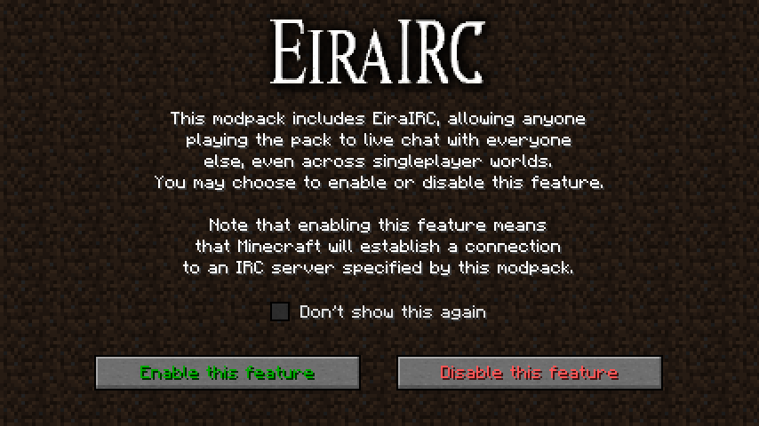 Modpack Confirmation Screen