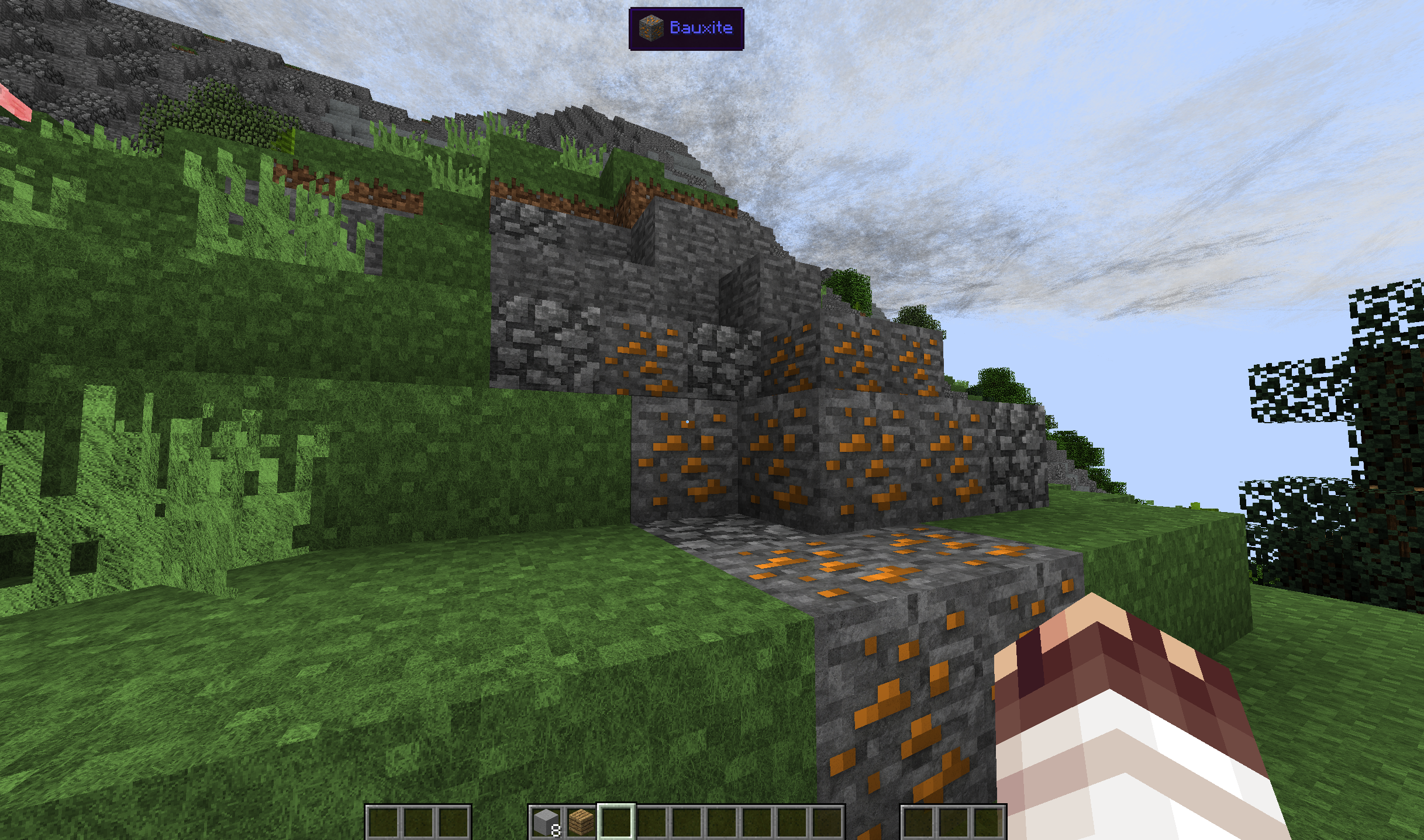 Custom ore spawn by biomes, fully re-textured to Realistico standards.