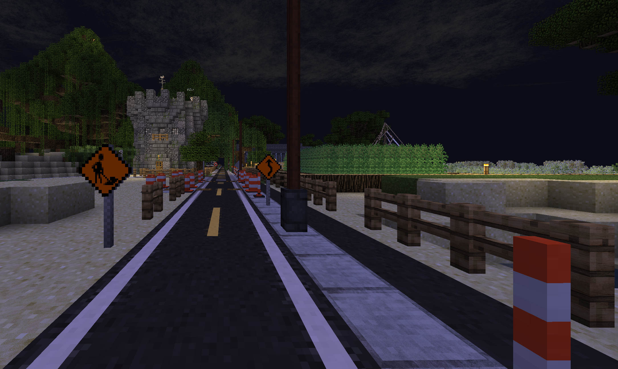 Testing the modpack, even the roads are a work-in-progress.