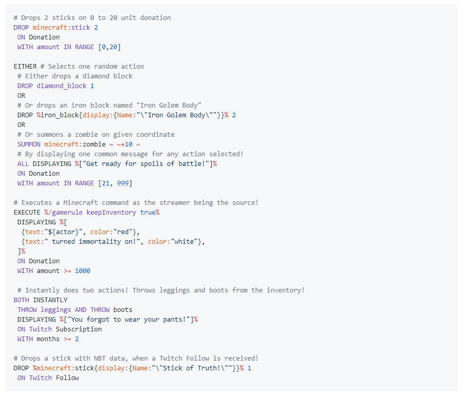 TSL Syntax example