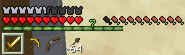 The hotbar has been made invisible in order to reduce the visual clutter.