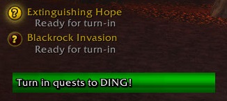 Turn in quests to DING!