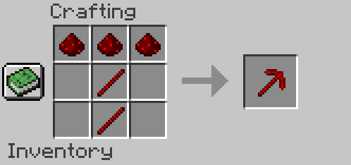 Redstone Pickaxe Recipe