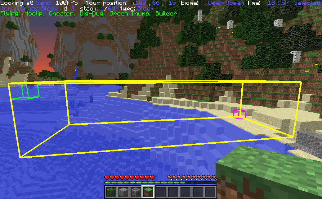 Selecting an area with (default "numpad0" and "numpad1") will outline the area that you want to modify (copy, cut, fill, delete). You can sneak to set points at the block you are looking at.