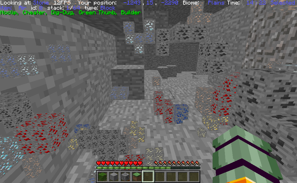 Pressing (default "o") will show all blocks with names containing "ore". The range can be customized horizontally and vertically. The number of displayed ores can also be adjusted
