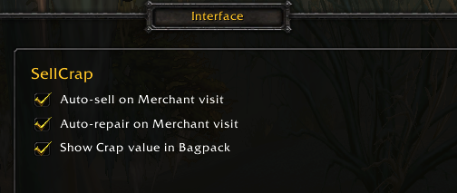 Interface/Addon settings