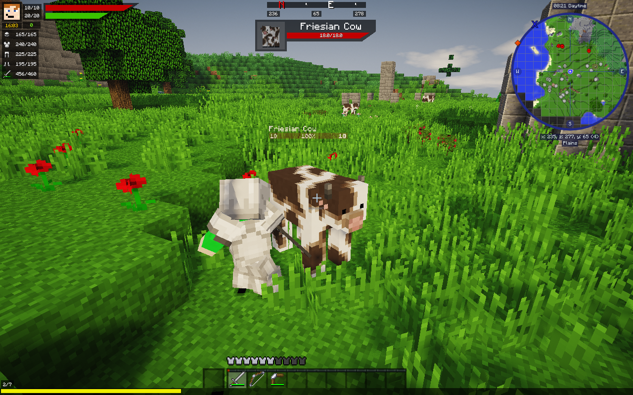The third person view with the HUD.