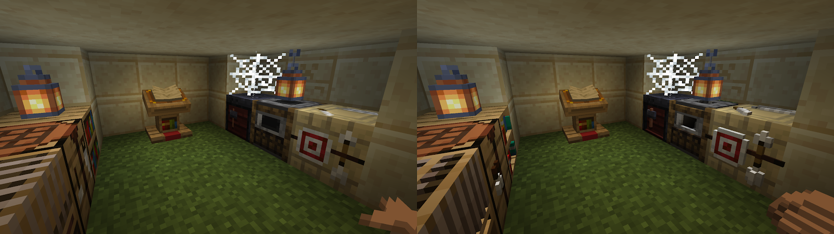 A crafting bunker side-by-side.
