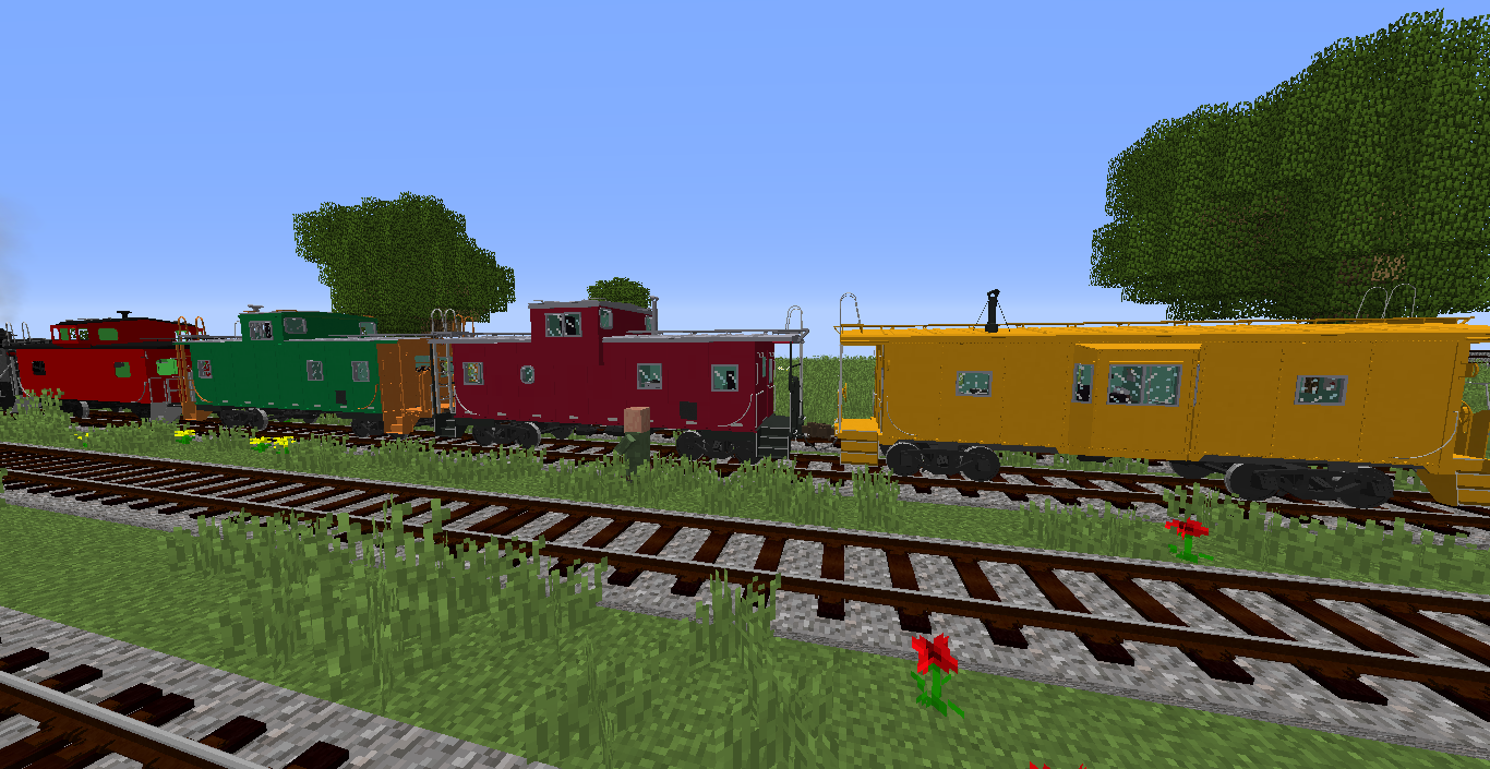 From left to right (in a variety of colors): Alternate extended vision, standard cupola, extended vision, and bay window caboose