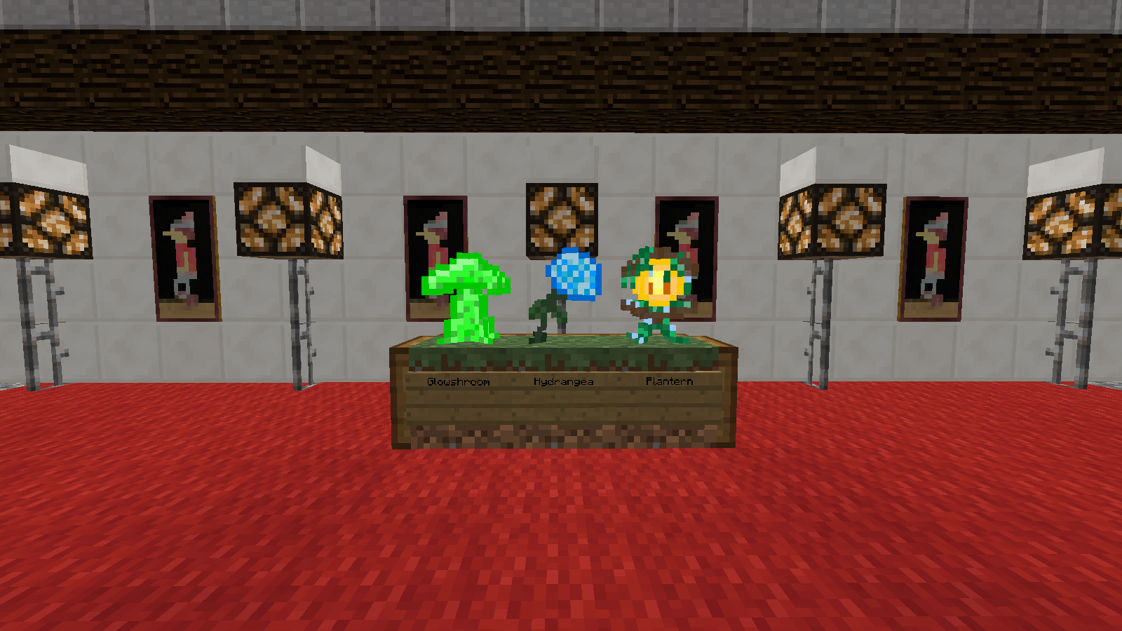 Hydrangea, Plantern, and Glowshroom!