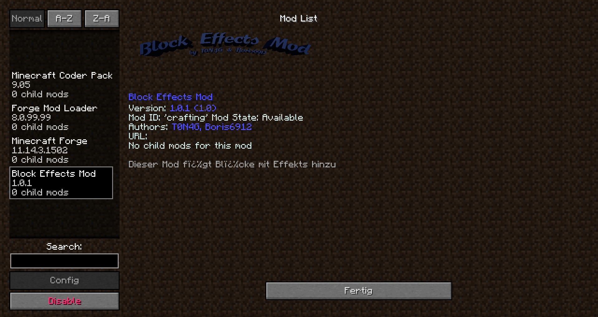 Minecraft coder pack. Block Effect.