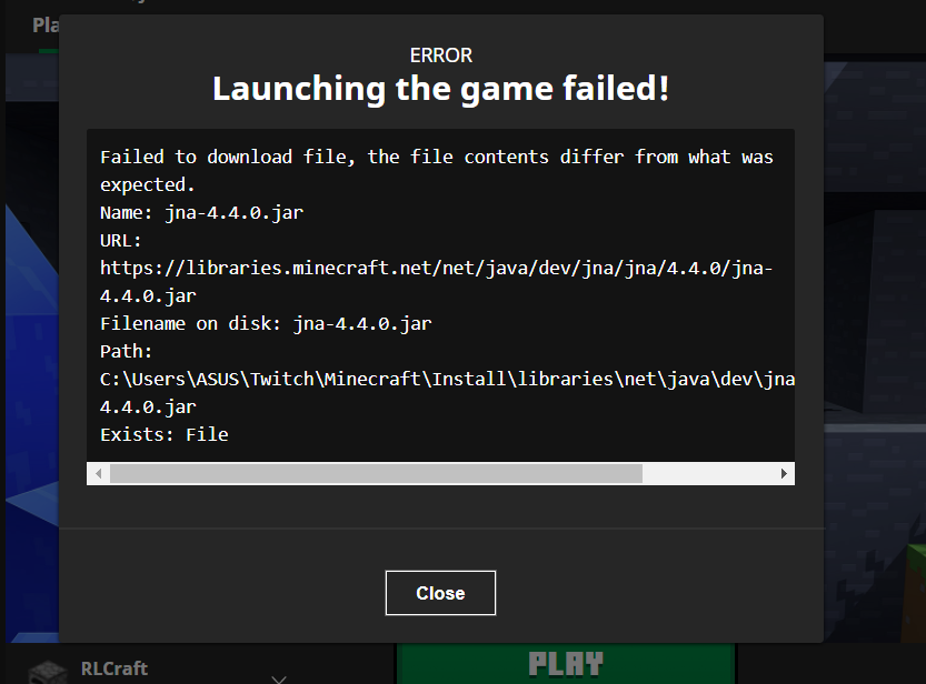 Launcher Not Working Modpacks Modding Java Edition Minecraft
