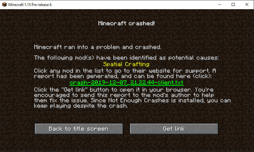 Not Enough Crashes (Fabric) - Screenshots - Minecraft Mods - CurseForge