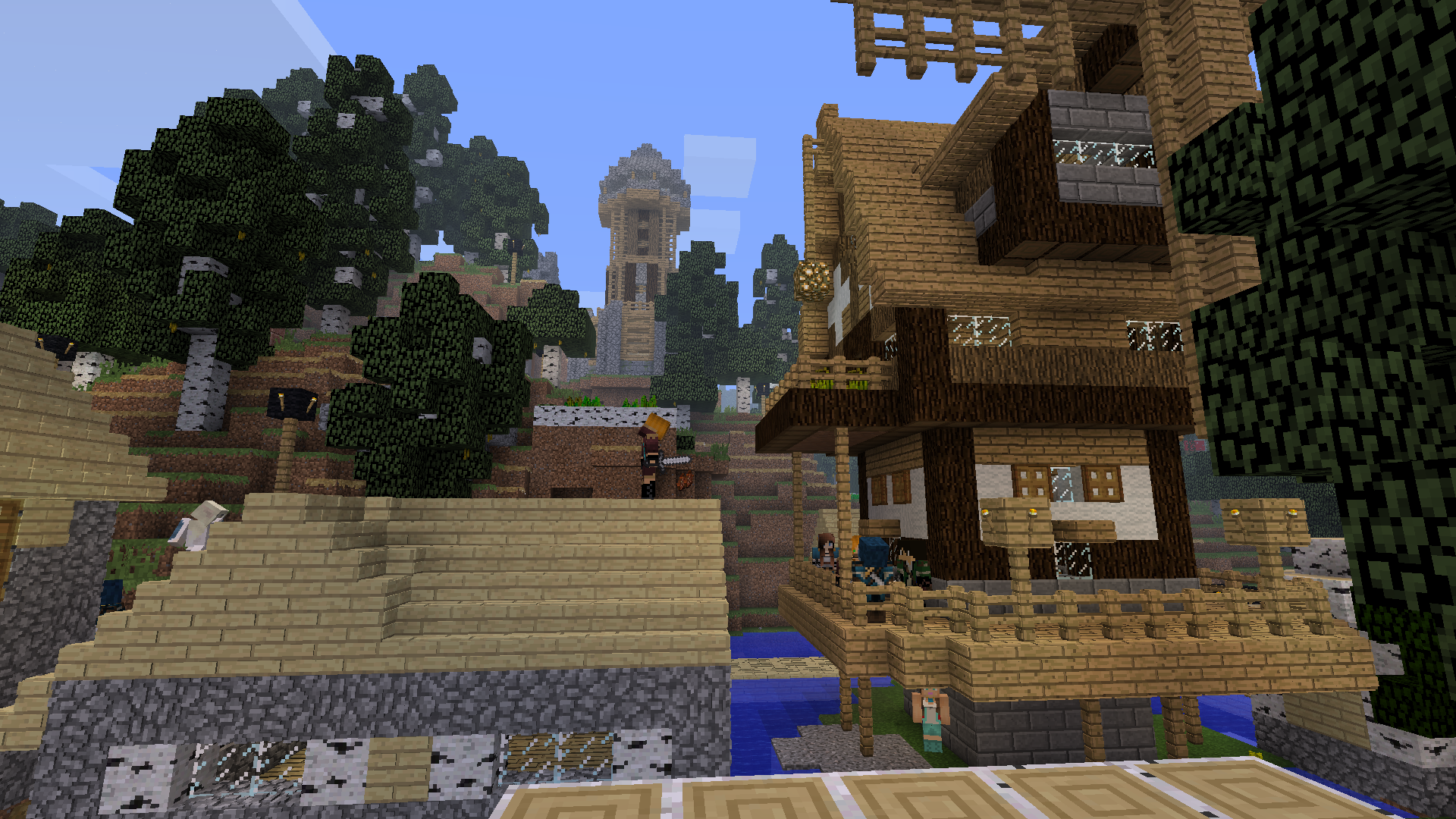 Sims-inspired MinecraftComesAlive villagers in Recurrent Complex structures