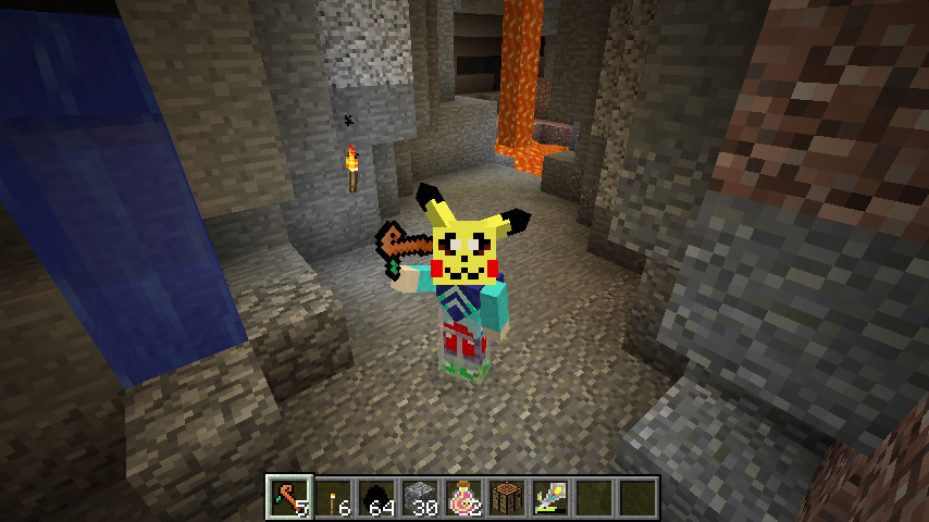 Mining With A Pikachu Mask And Harmony Scarf