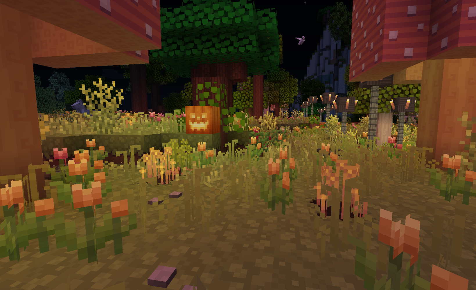 Villagers have a bigger impact on the area around town, planting flowers and small crops. Once in town, you'll find that their homes are furnished too!
