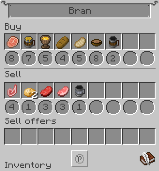 In the GUI of every trader is a book icon, which, upon clicking it, shows all offers this trader can have.