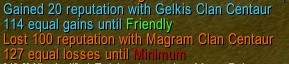 Messages shown when rep is gained and lost.