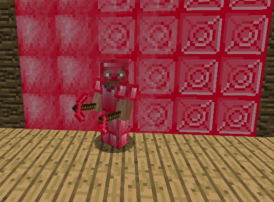 This screenshot shows the armor and blocks out in the world.