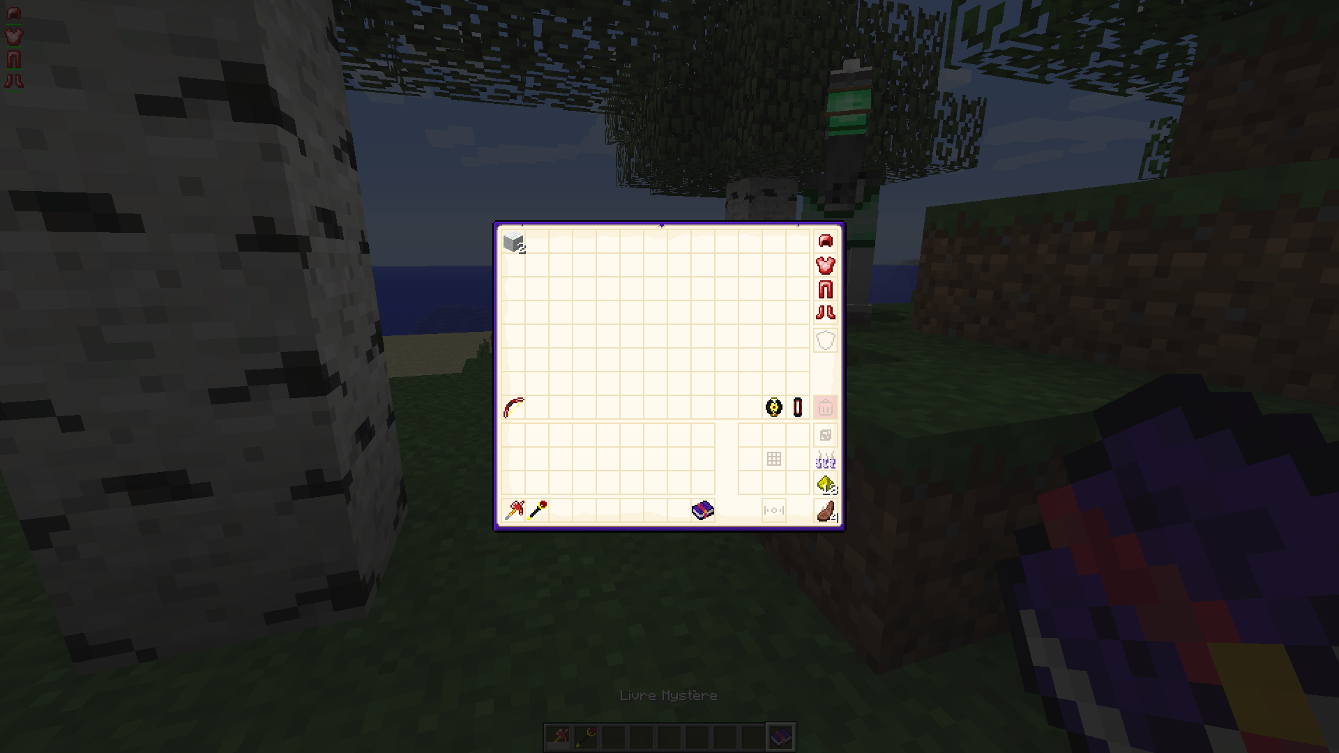 A spacious inventory with crafting table and "furnace" !