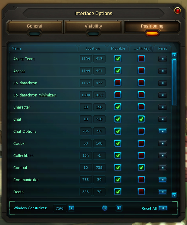 Position Settings