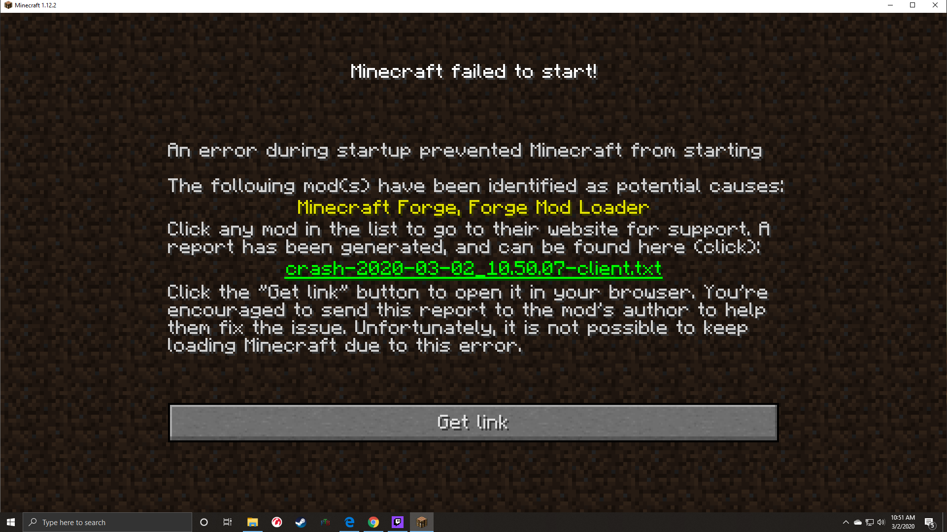 Minecraft errors : CurseForge support