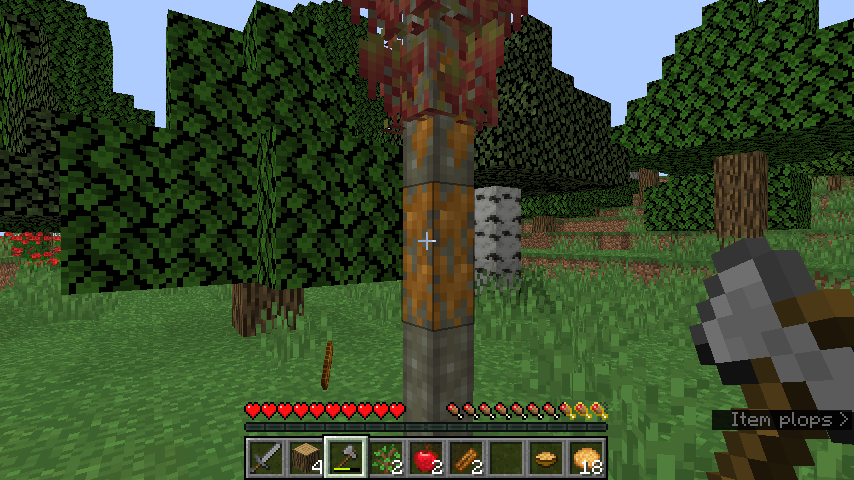 Strip a cinnamon tree with an axe