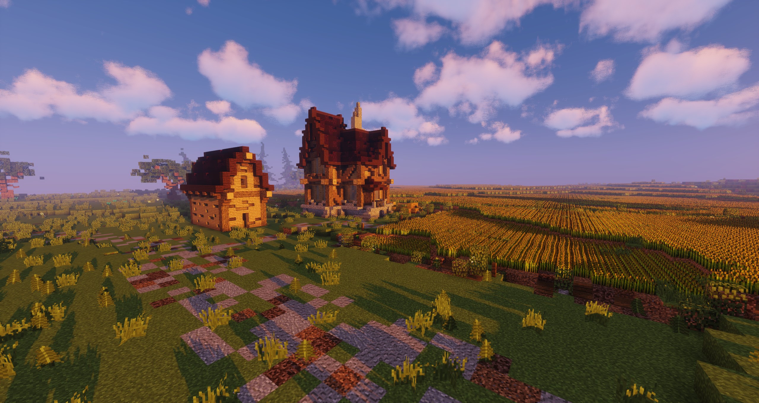 Farmland and a cottage