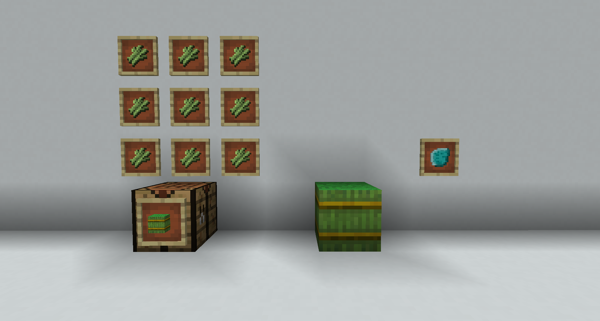 shows crafting recipe for sugarcane block as well as item: raw_neptunium