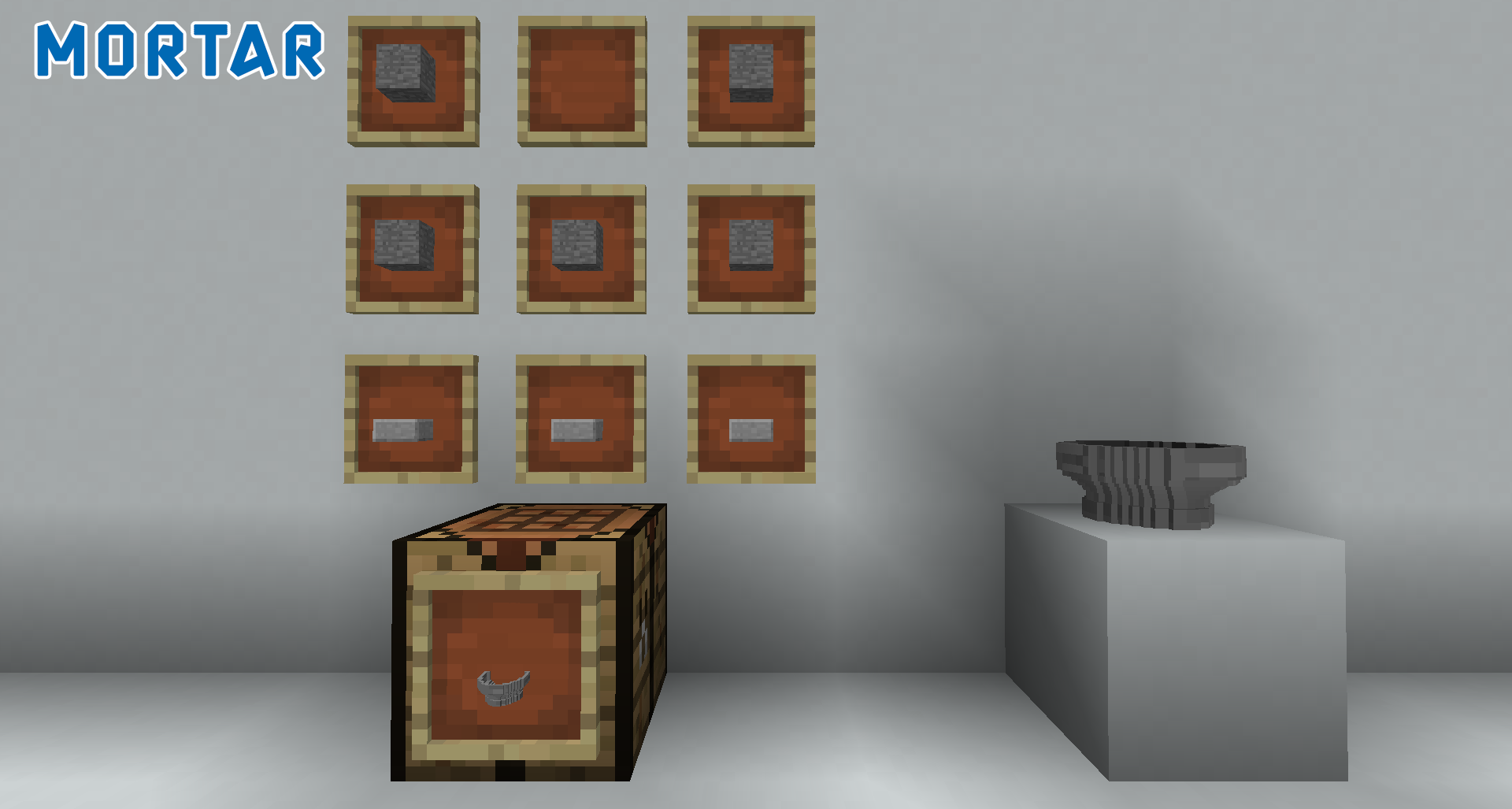 mortar item and crafting recipe