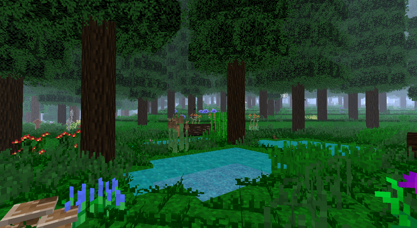 A sample of the world generation without shader or texture packs