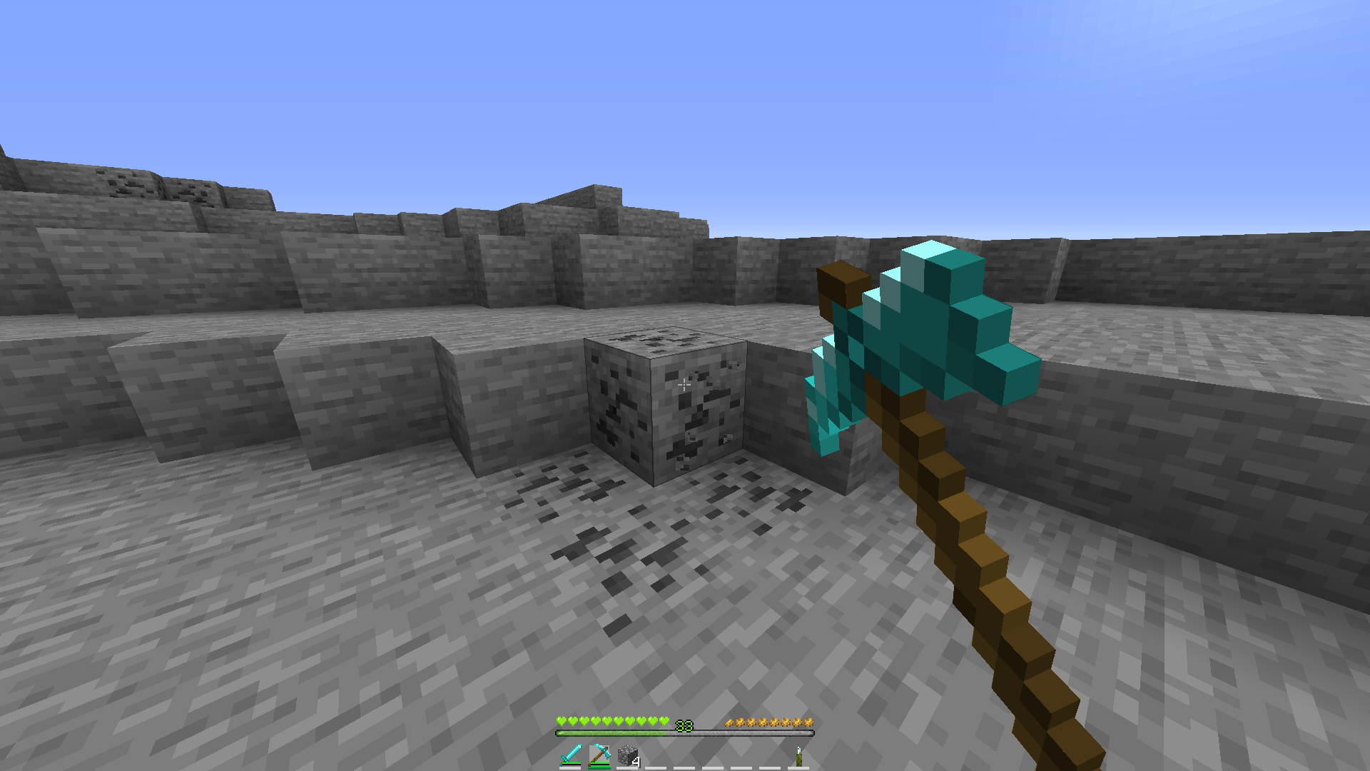 Diamond pickaxe swinging