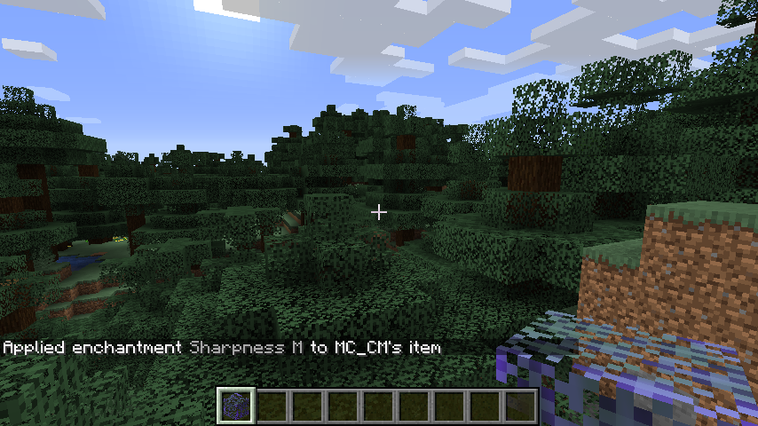 An Image showcasing enchanted Spruce Leaves.